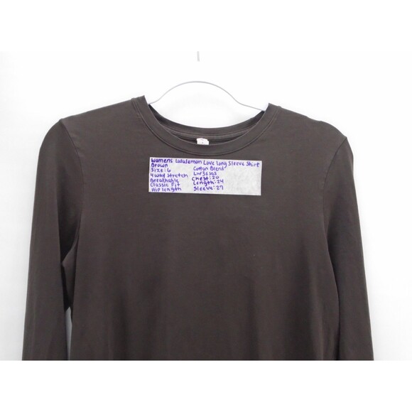 Lululemon Love Long Sleeve T Shirt Size 6 Women’s Breathable Hip Length Brown - Picture 2 of 6